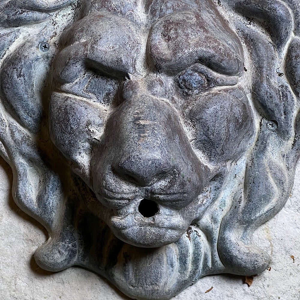 Large Stone Lion Wall Fountain c. 20th Century and Earlier