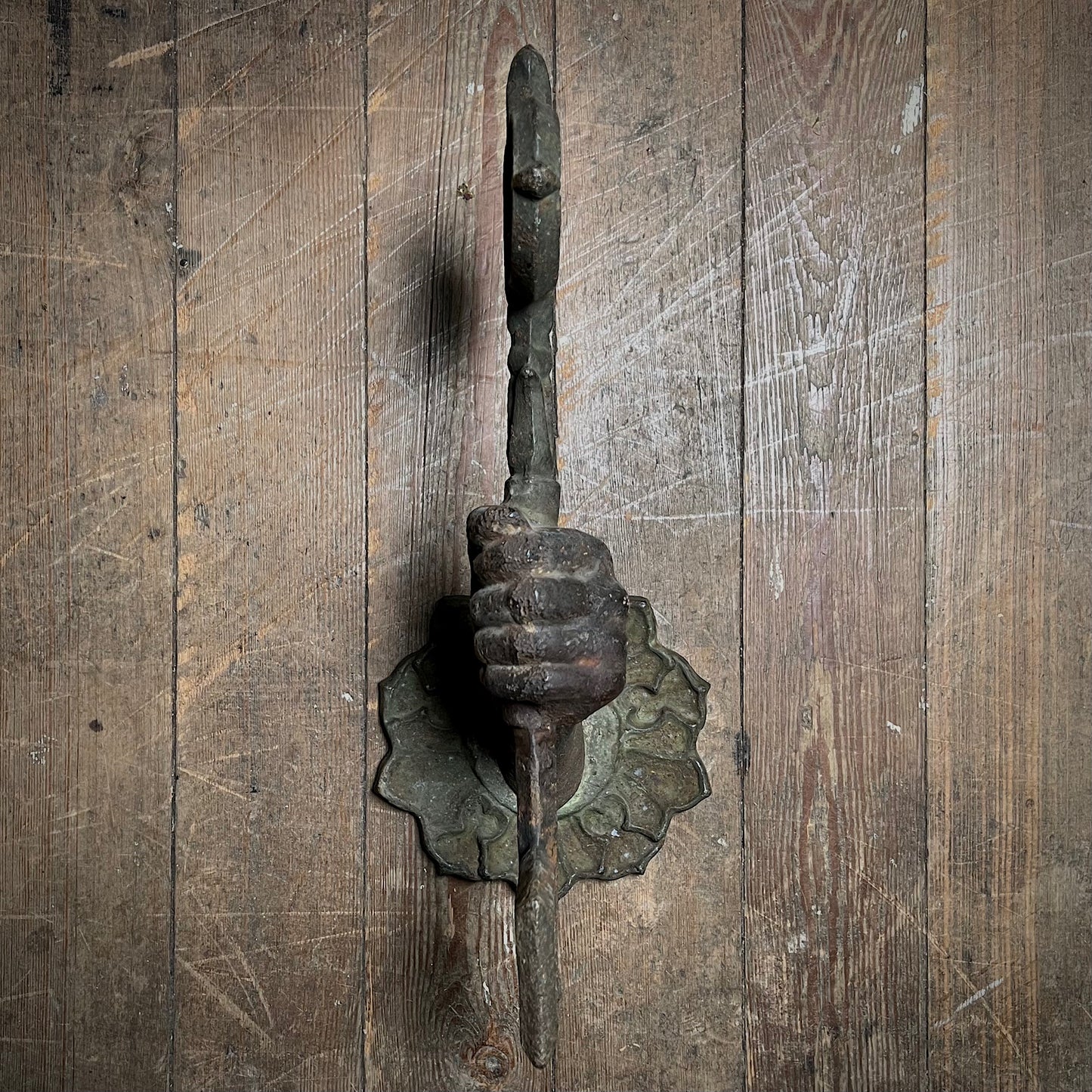 Italian Cast Iron St Peter’s Key Door Knob 19th Century