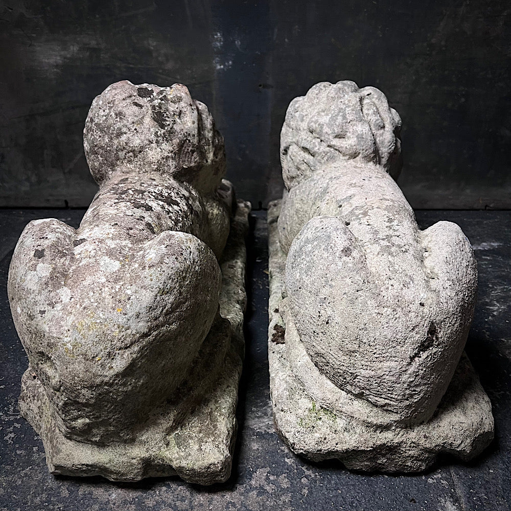 Pair of Medieval Recumbent Lions
