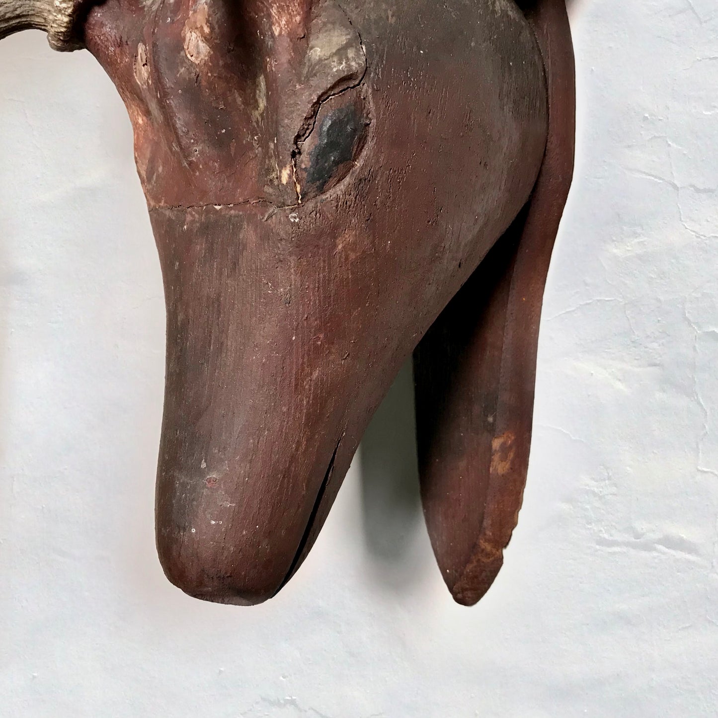 Early Primitive Scandinavian Folk Art Stag’s Head c.1840
