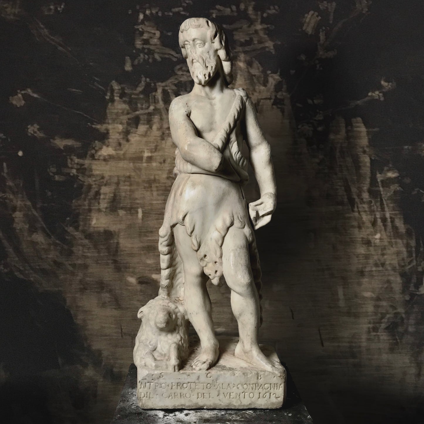 Late Renaissance/Early Baroque Florentine ‘Palio Race’ Marble Statue of John the Baptist (Dated 1612)