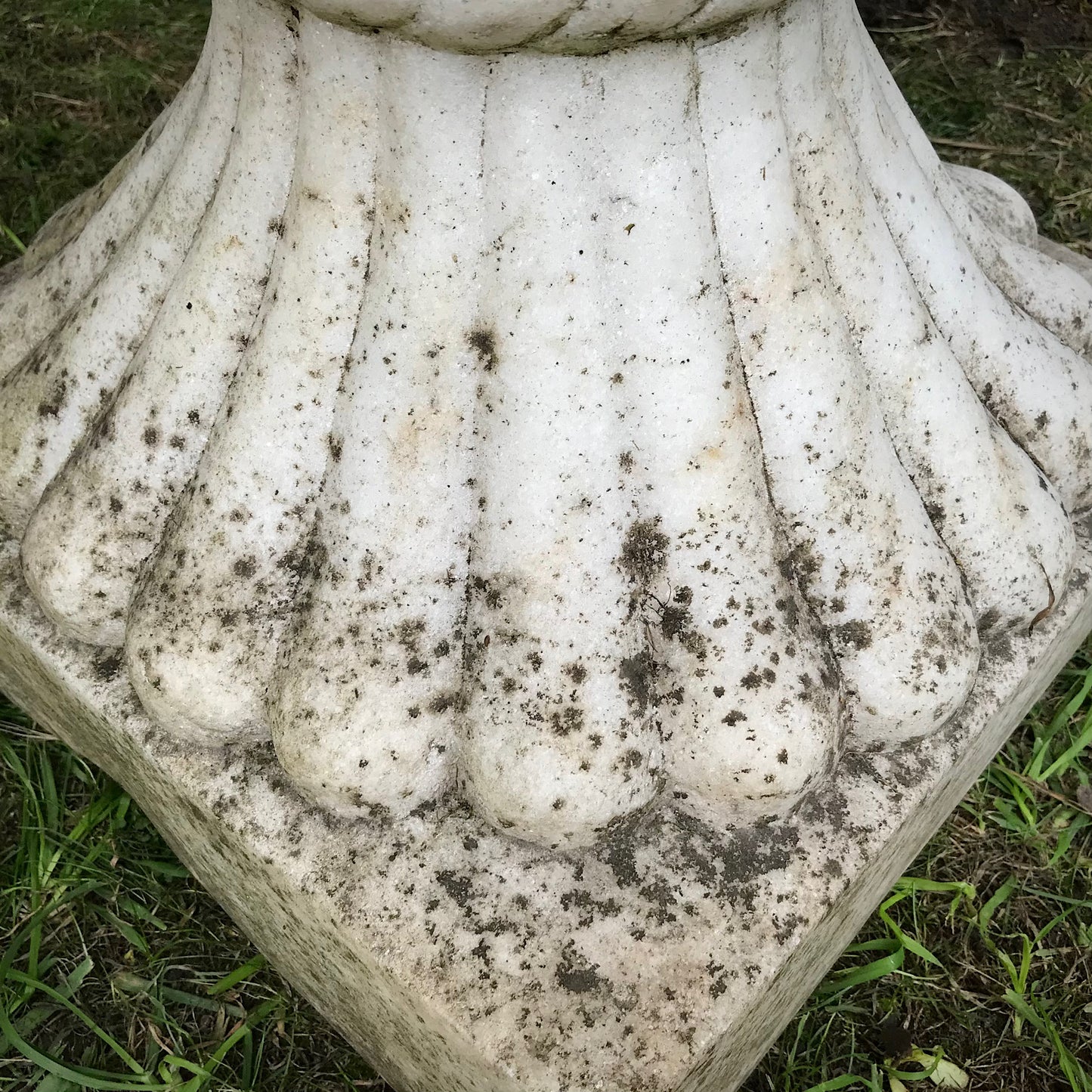 Pair of Carved White Marble Urns