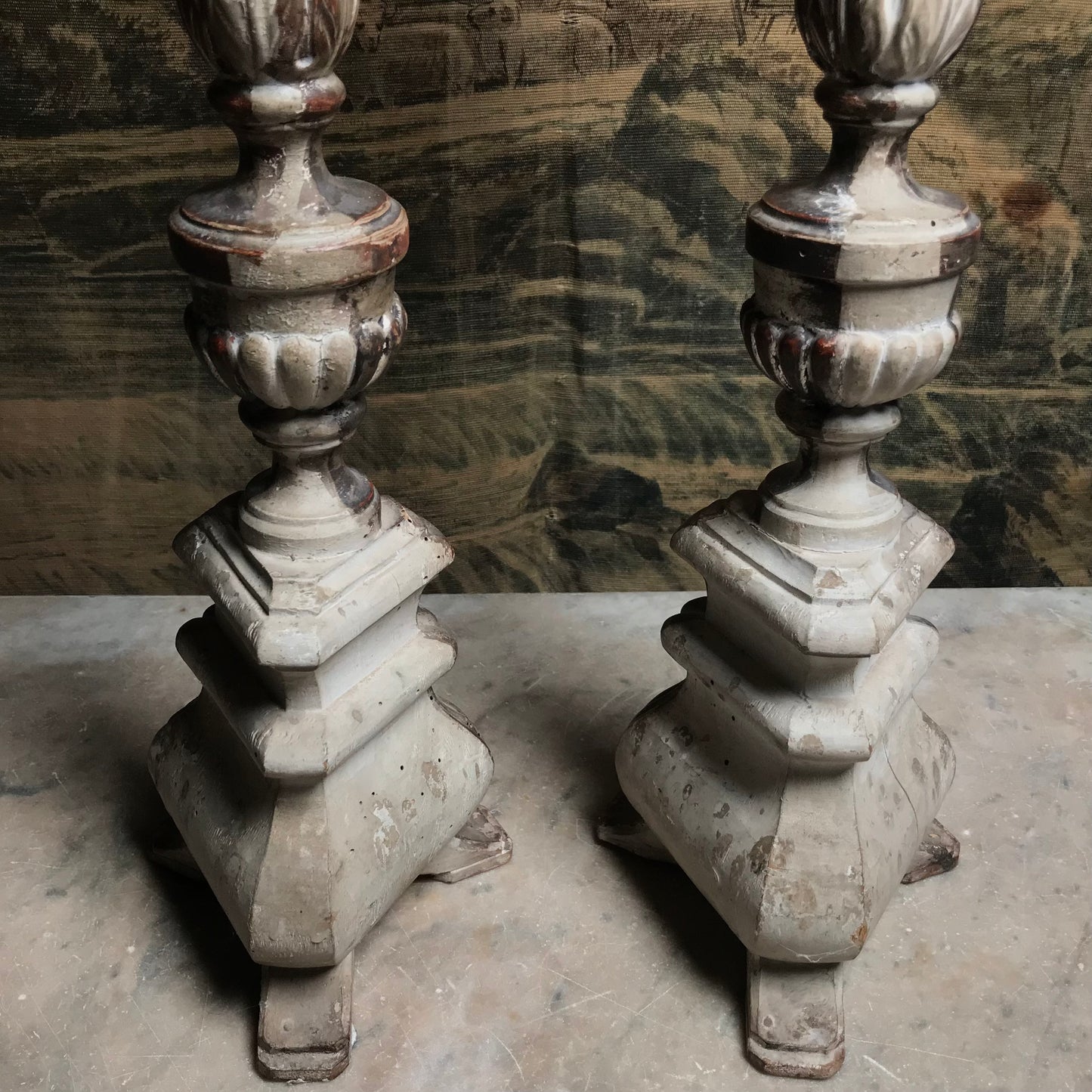 Pair of Venetian Baroque Silver Gilded Candlesticks c.1760