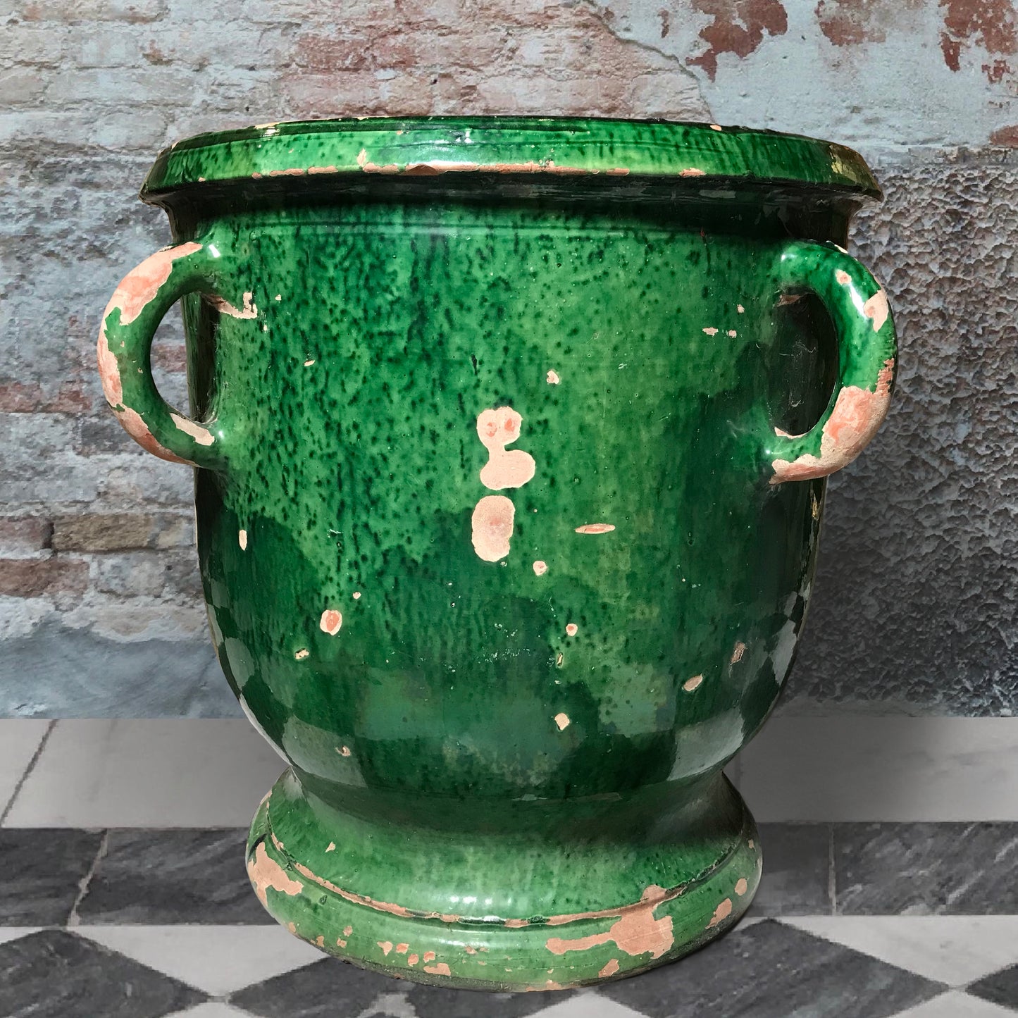 A Huge Green Glazed Castelnaudary Citrus Jardiniere c.1850