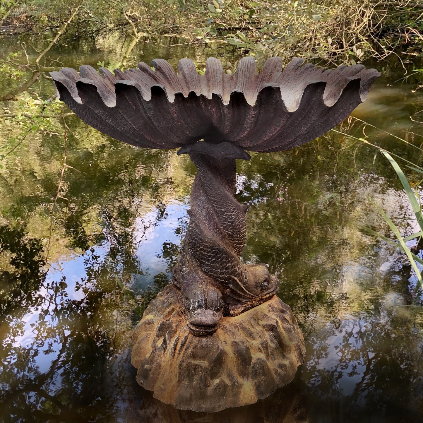 Scalloped Shell and Dolphin Fountain by Andrew Handyside c.1870
