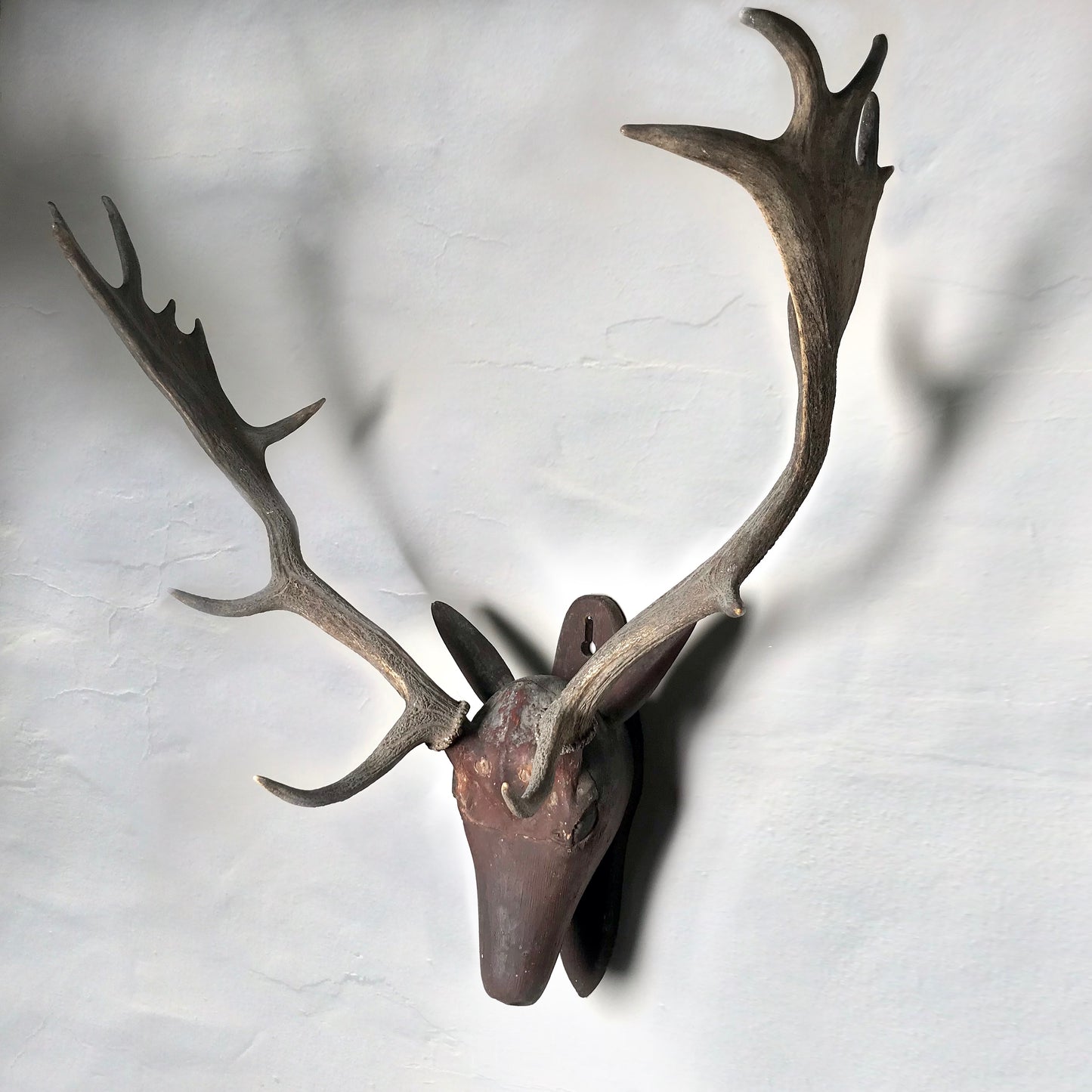 Early Primitive Scandinavian Folk Art Stag’s Head c.1840