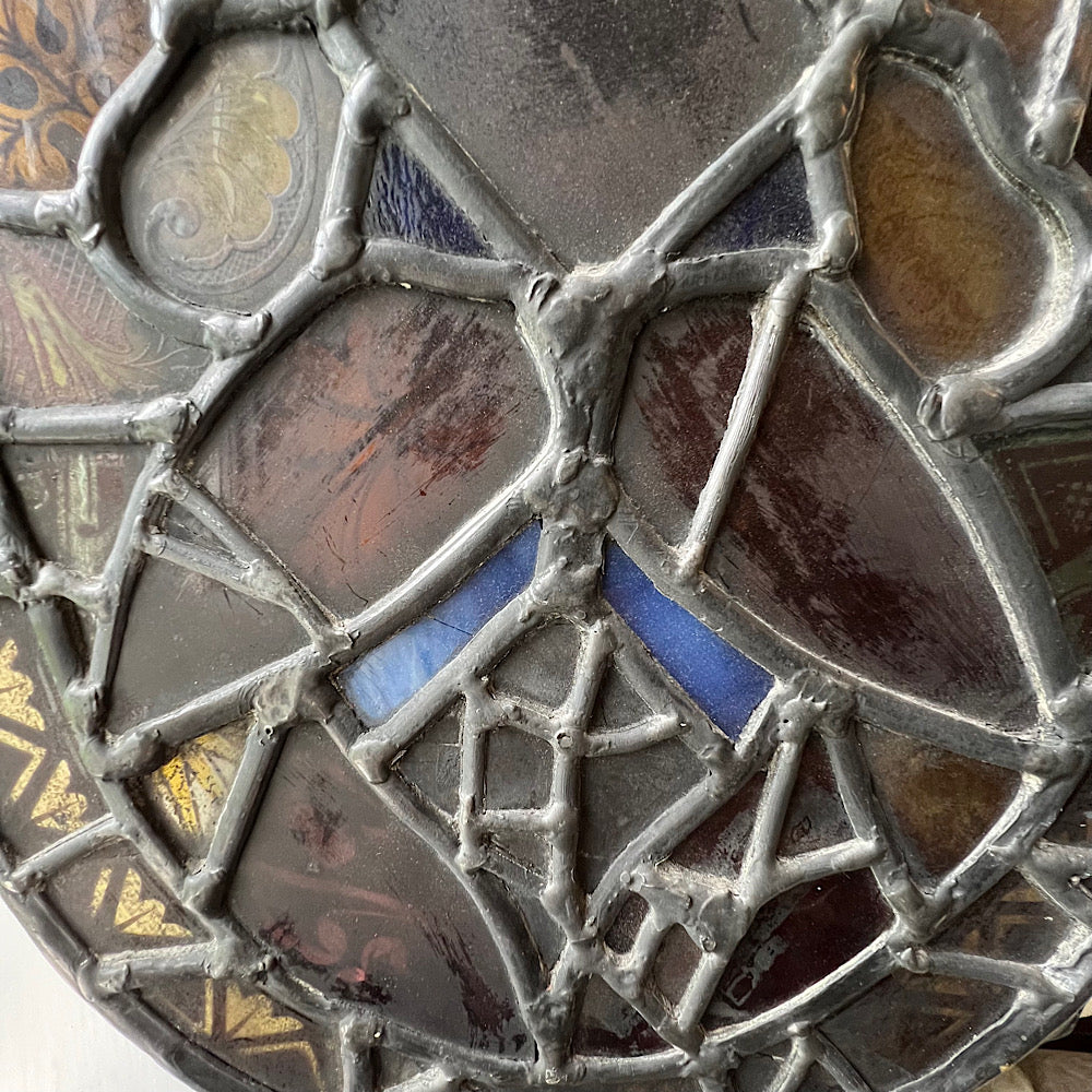 18th Century Medieval Stained Glass Window Roundel