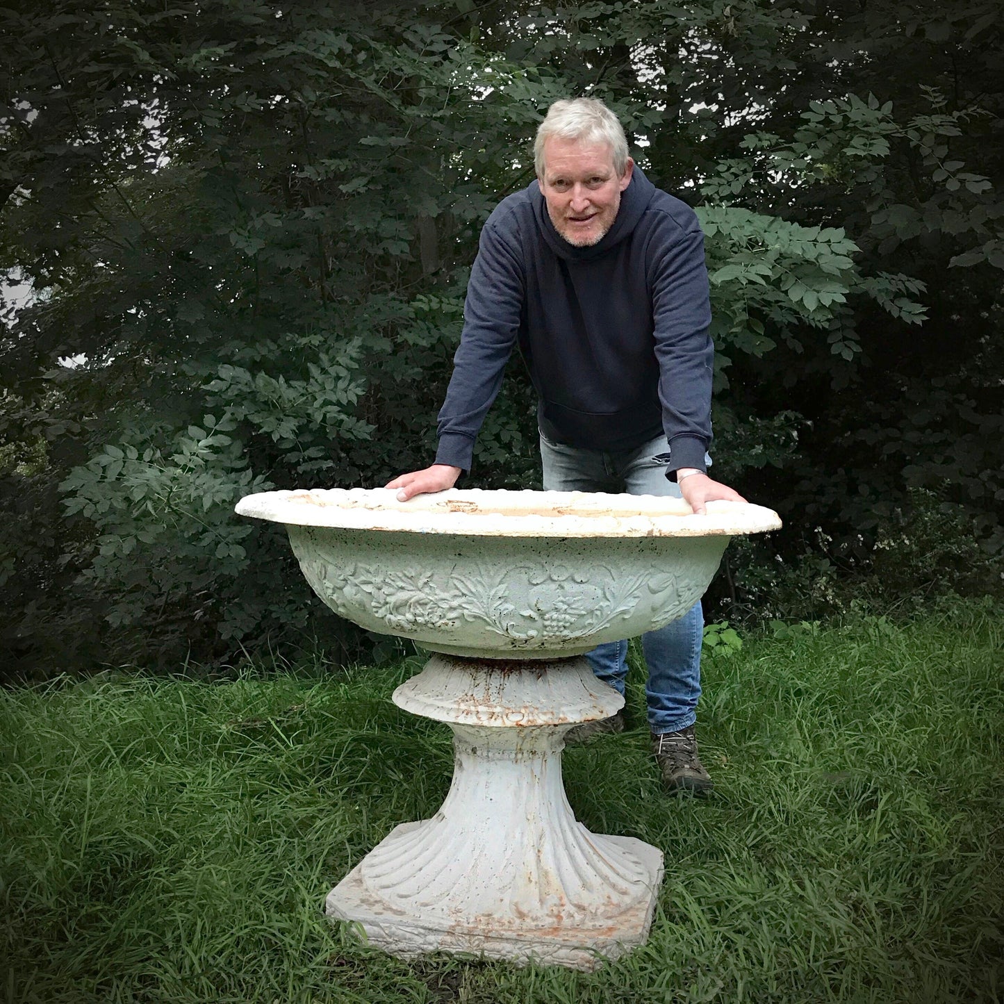 Pair of Grand-scale Cast Iron Urns