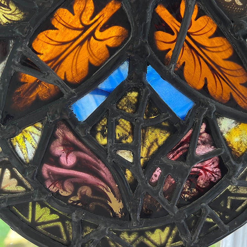 18th Century Medieval Stained Glass Window Roundel