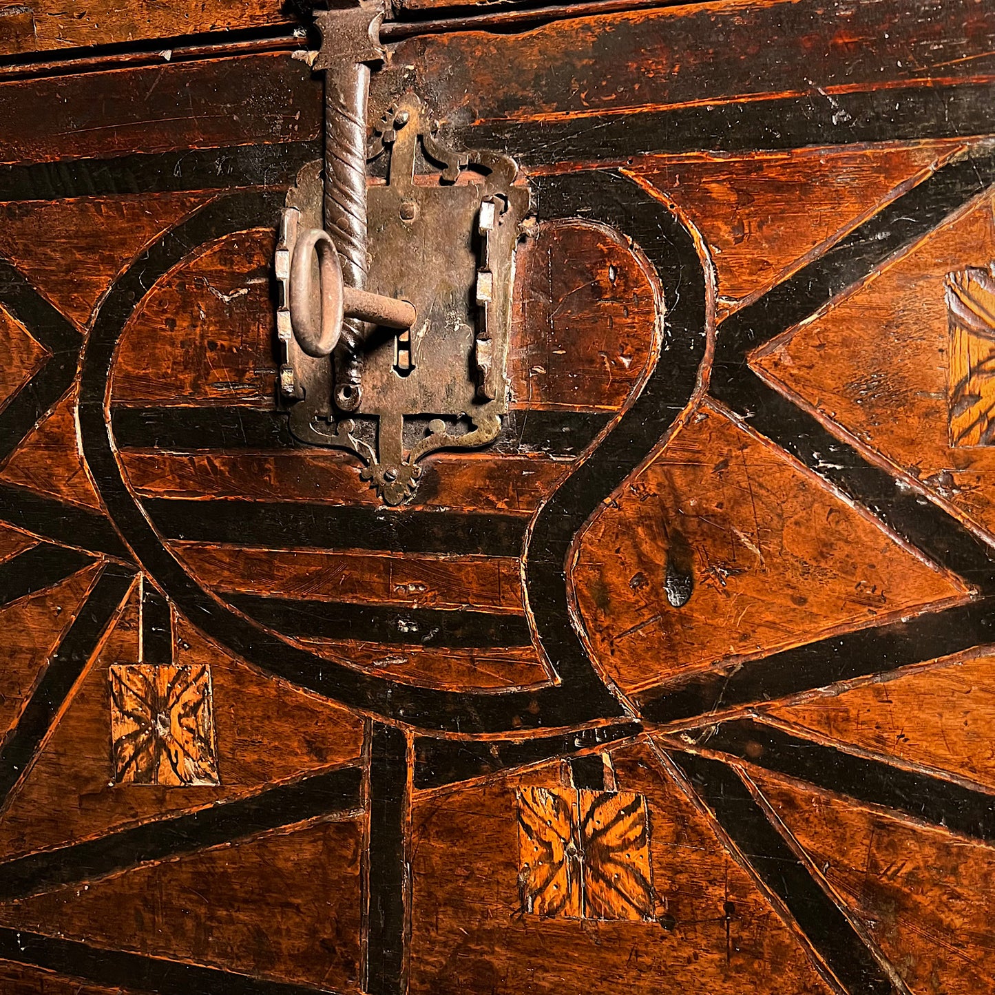 Renaissance Walnut Geometrically Inlaid Vargueno/Bargueno c.1530-1550.