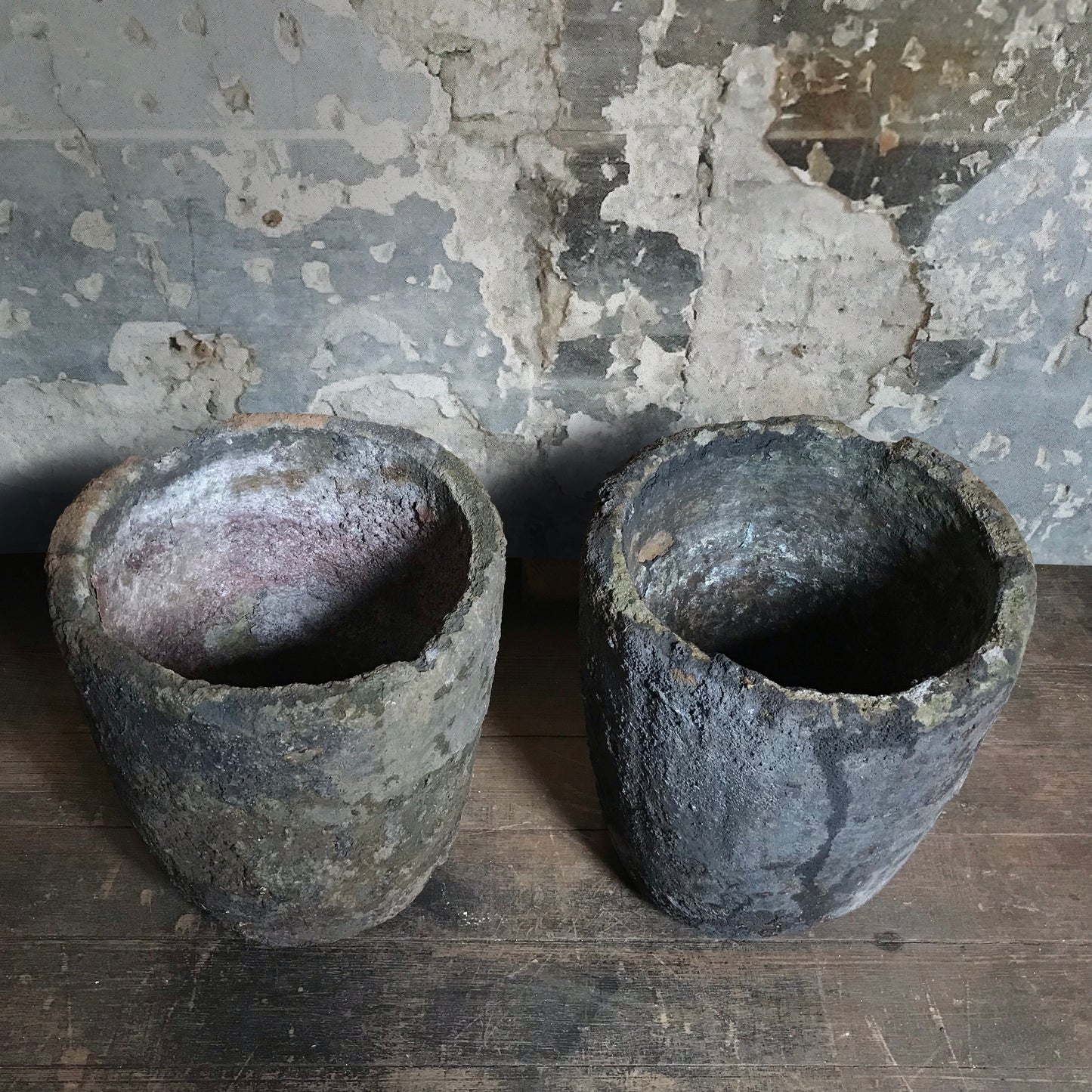 A Pair of Copper Foundry Crucibles