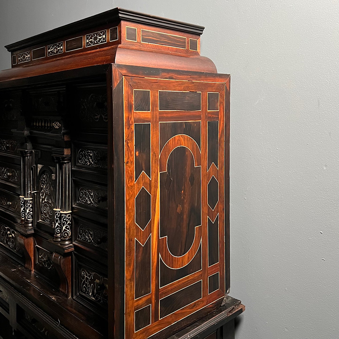 Italian Ebonised and Ivory Inlaid Cabinet on Stand c.1680