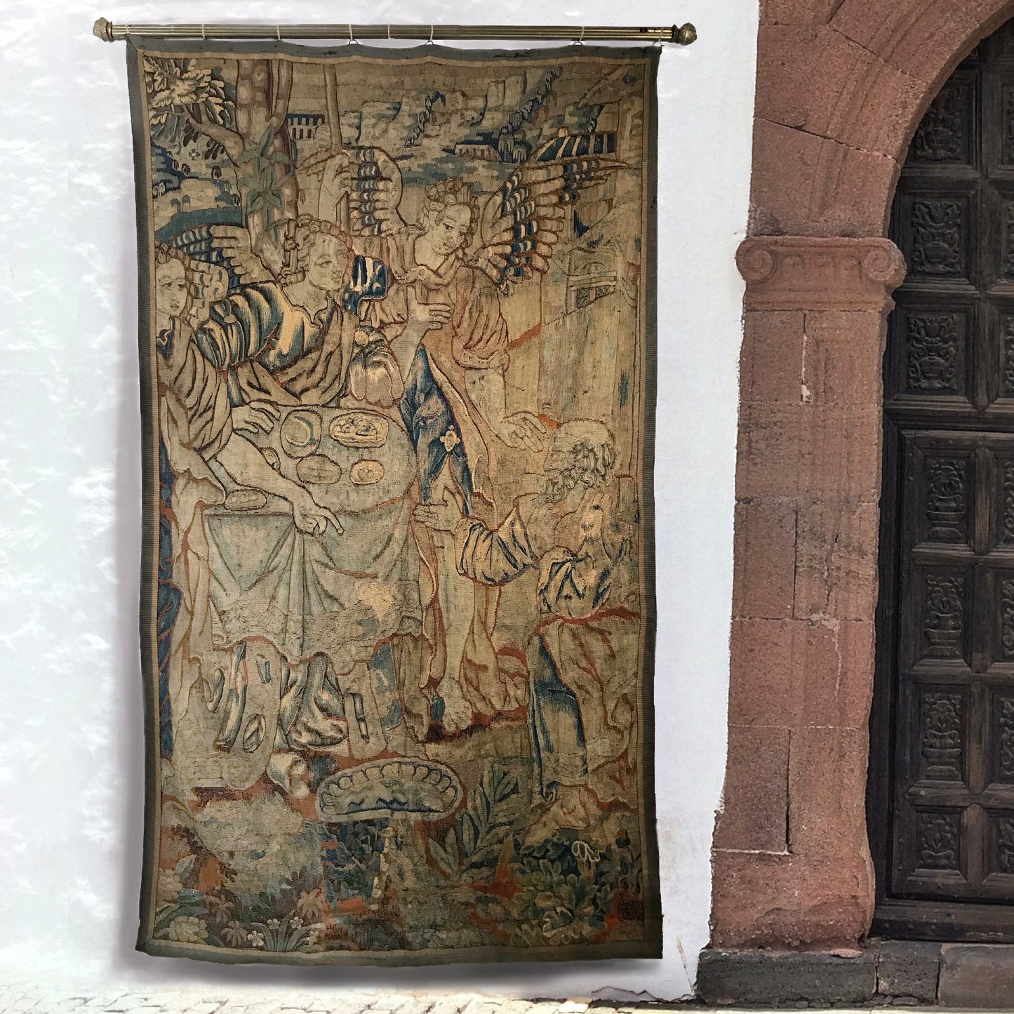 Allegorical Flemish Tapestry with Angels c.1650