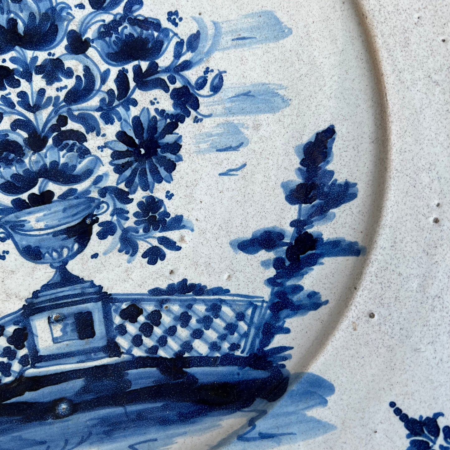 Large 18th Century Blue & White Delft Charger c.1780