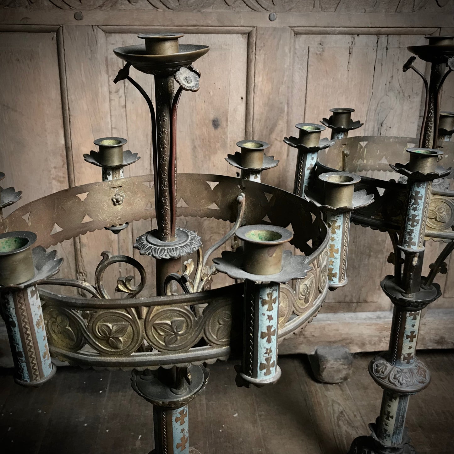 Pair of French Neo-Gothic Altar Candelabra c.1860