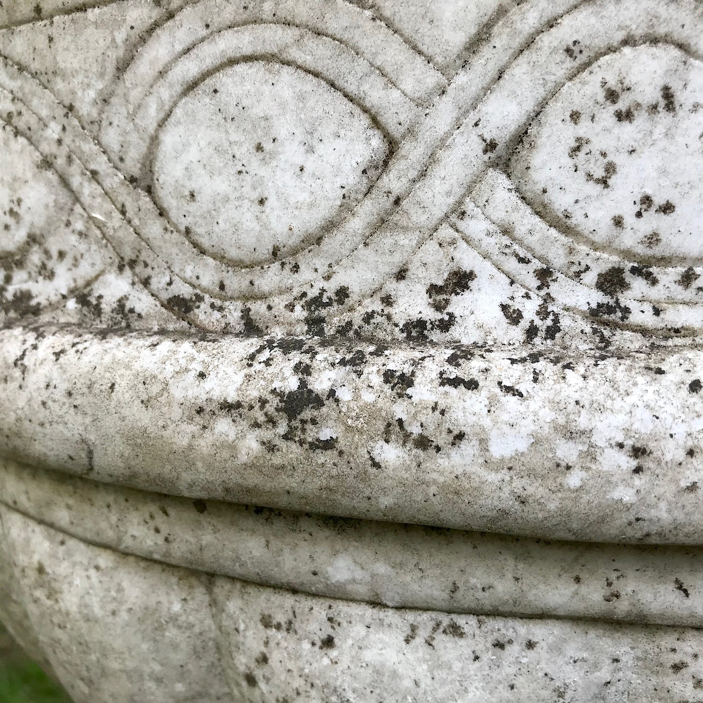 Pair of Carved White Marble Urns