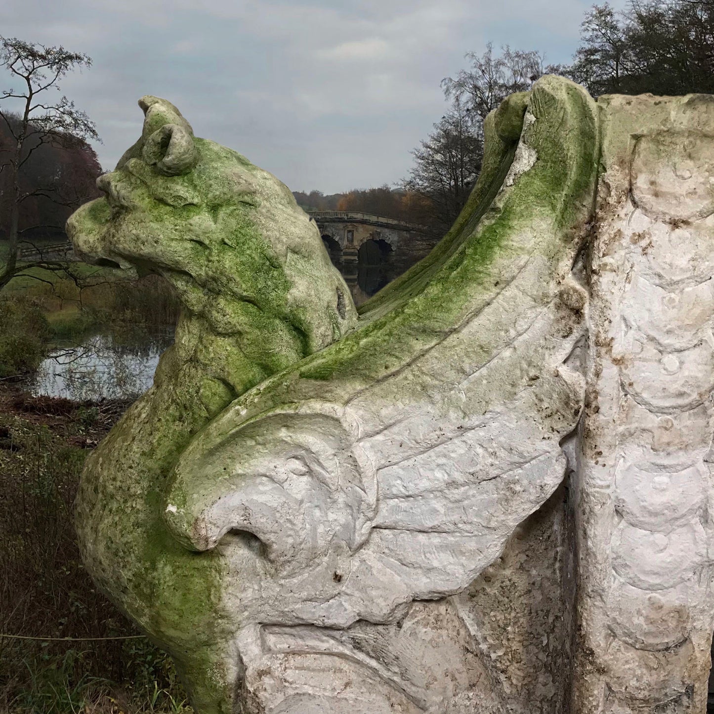 Limestone Griffons c.1900s