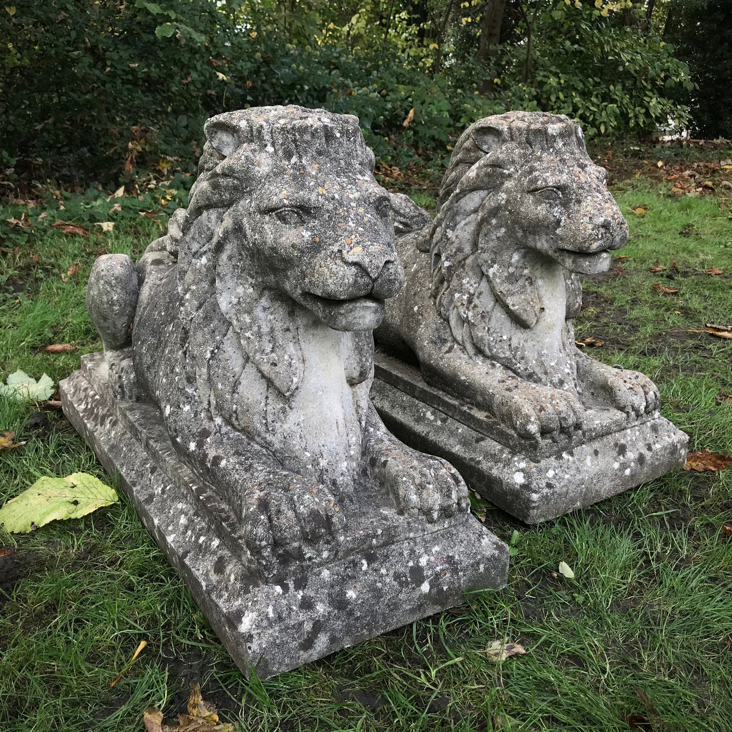 Pair of Recumbent Lions c.1930