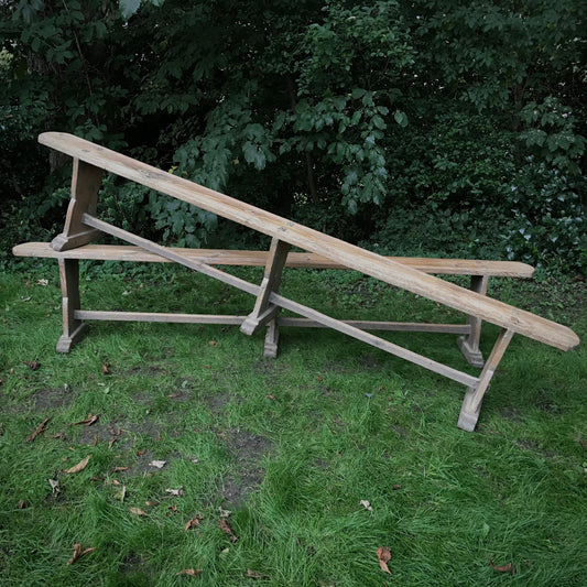 Pair of Primitive French Oak Benches