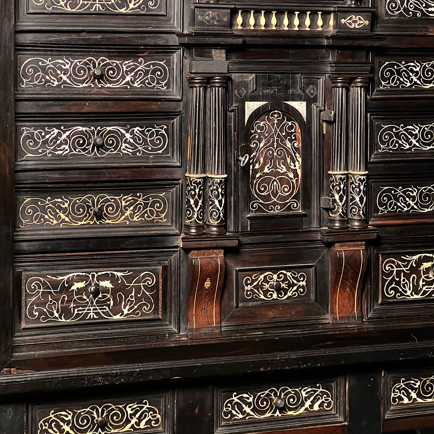 Italian Ebonised and Ivory Inlaid Cabinet on Stand c.1680