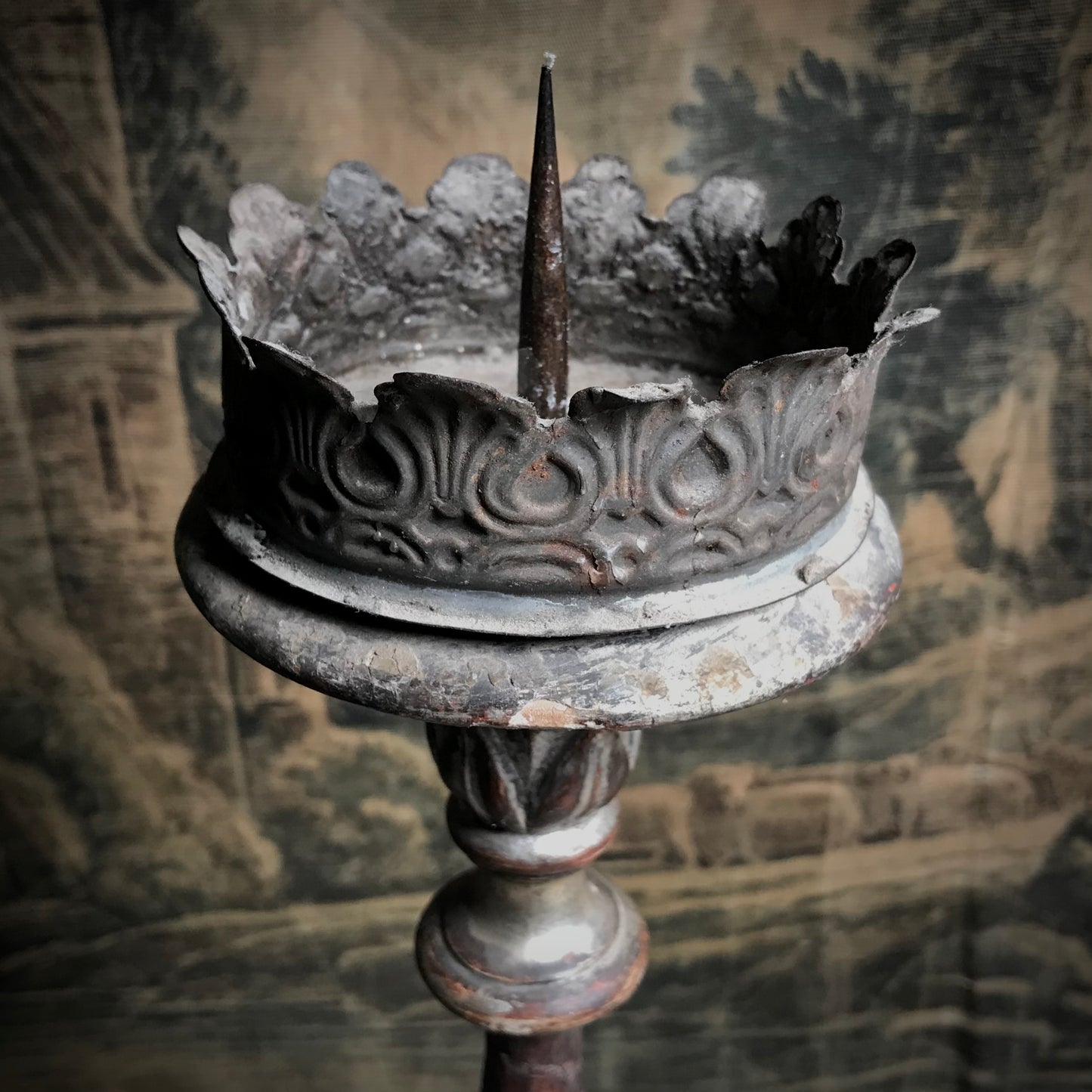 Pair of Venetian Baroque Silver Gilded Candlesticks c.1760