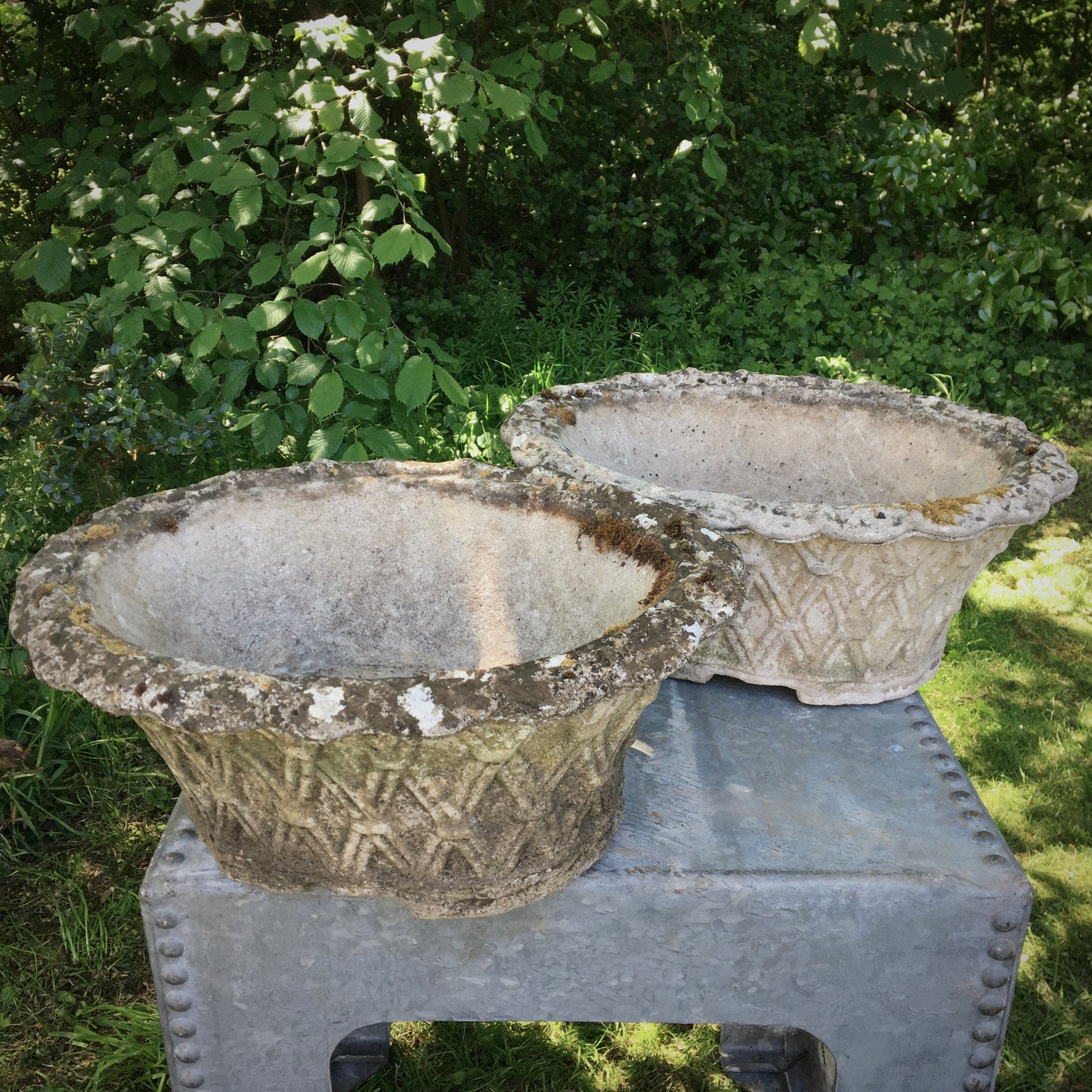 Pair of Lattice Planters