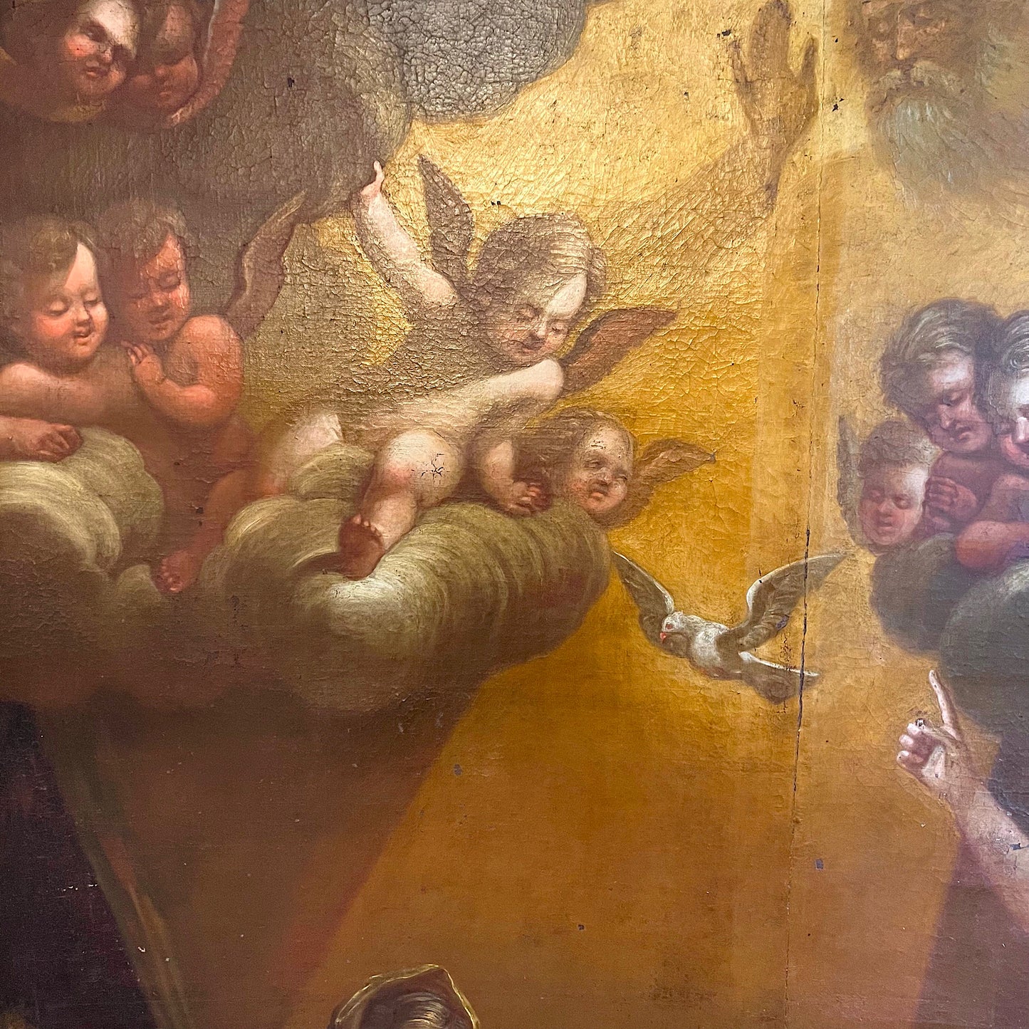 “The Annunciation” Spanish School After Murillo Baroque Oil on Canvas c.1640