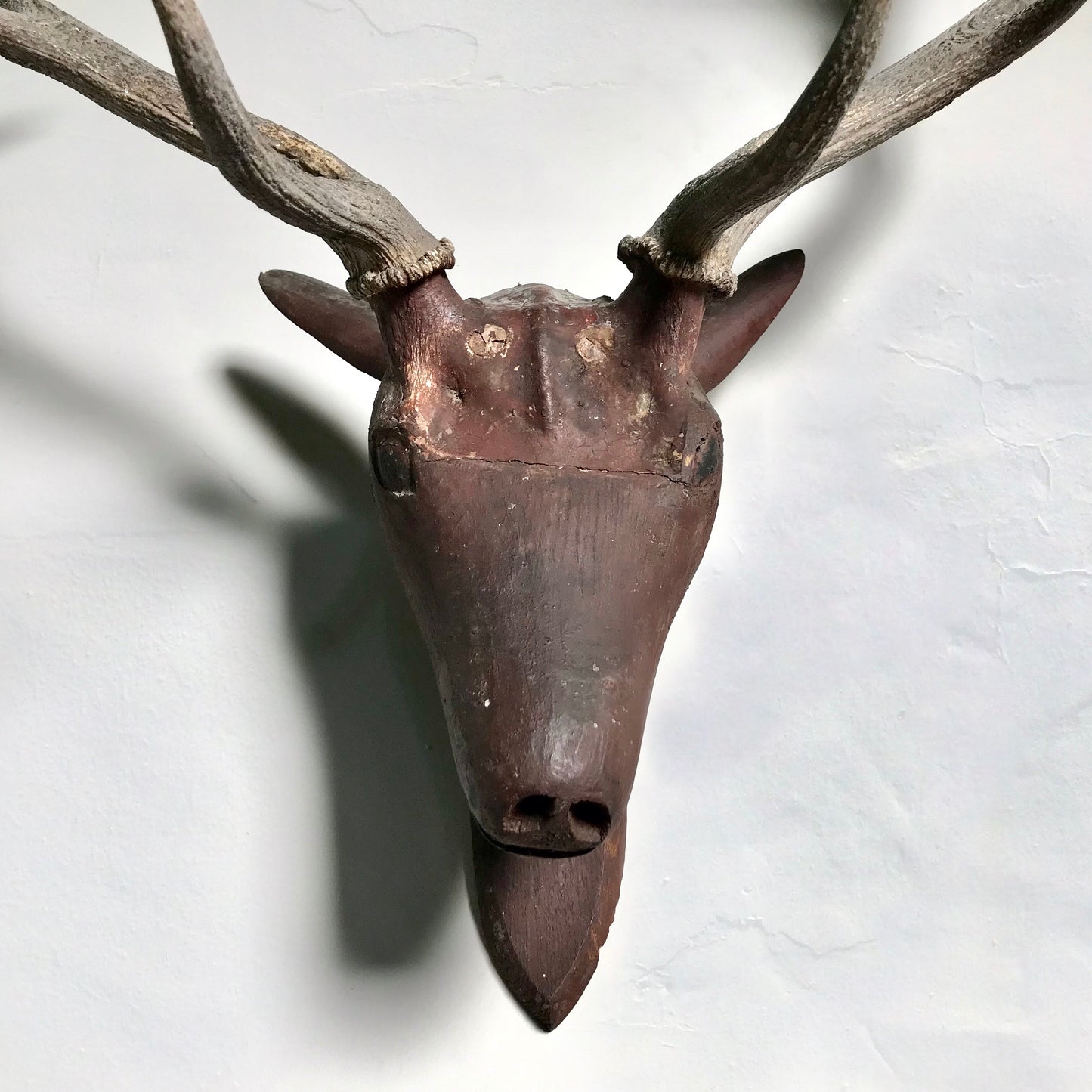 Early Primitive Scandinavian Folk Art Stag’s Head c.1840