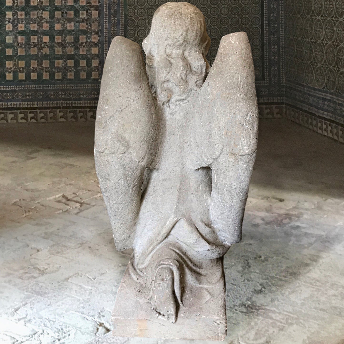 Kneeling Marble Angel c.1880