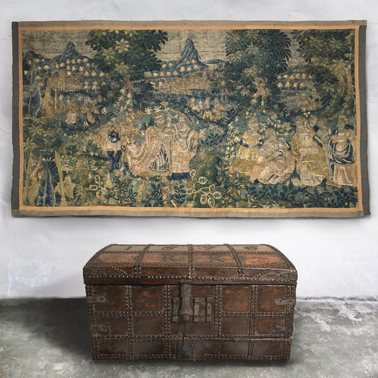 Leather Domed Top Marriage Chest 1676