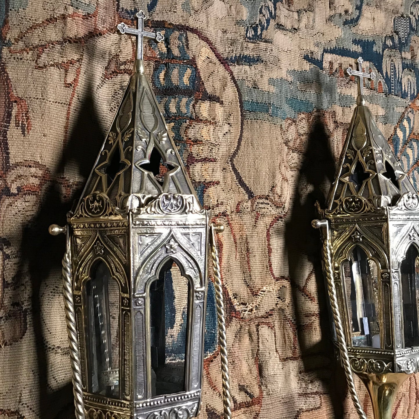 Neo-Gothic Processional Candle Lanterns c.1840-1860