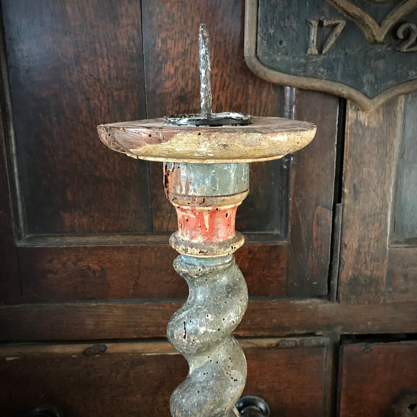 Large Italian Polychrome Candle-stand c.1750