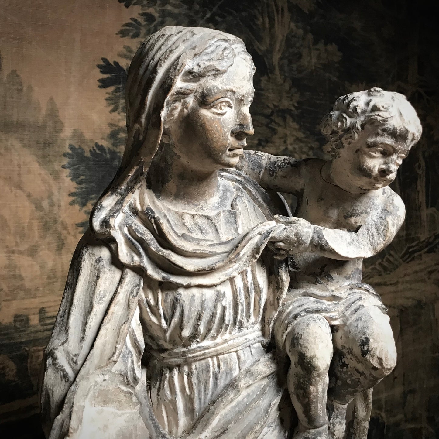 Limestone Virgin & Child Carving c.1640-1660