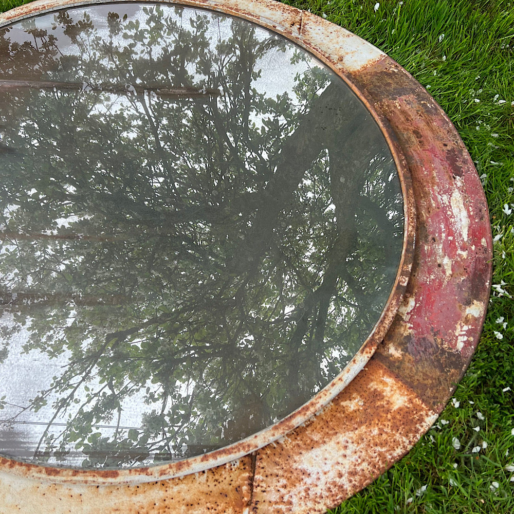 Industrial Convex Czech Railway Mirror Mid 20th Century