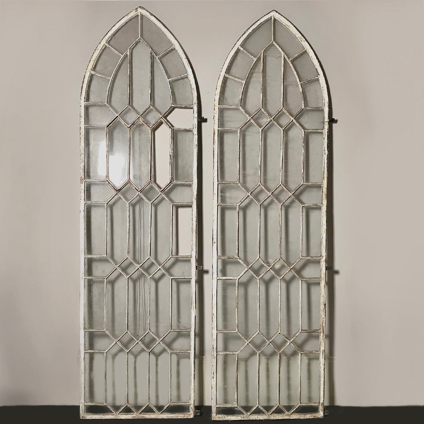 Set of 5 Cast Iron Gothic Arched Coalbrookdale Windows c.1860