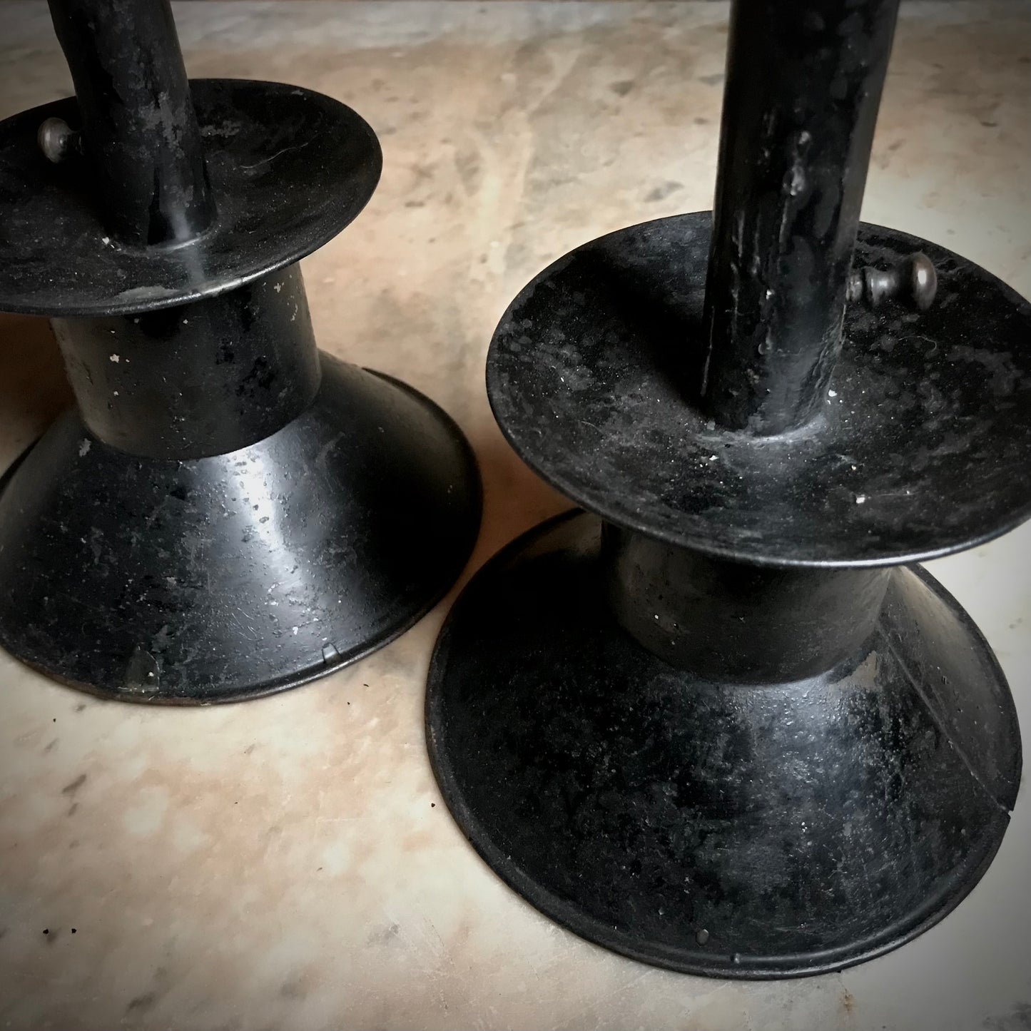 Rare Pair of Toleware Candlesticks c.1820