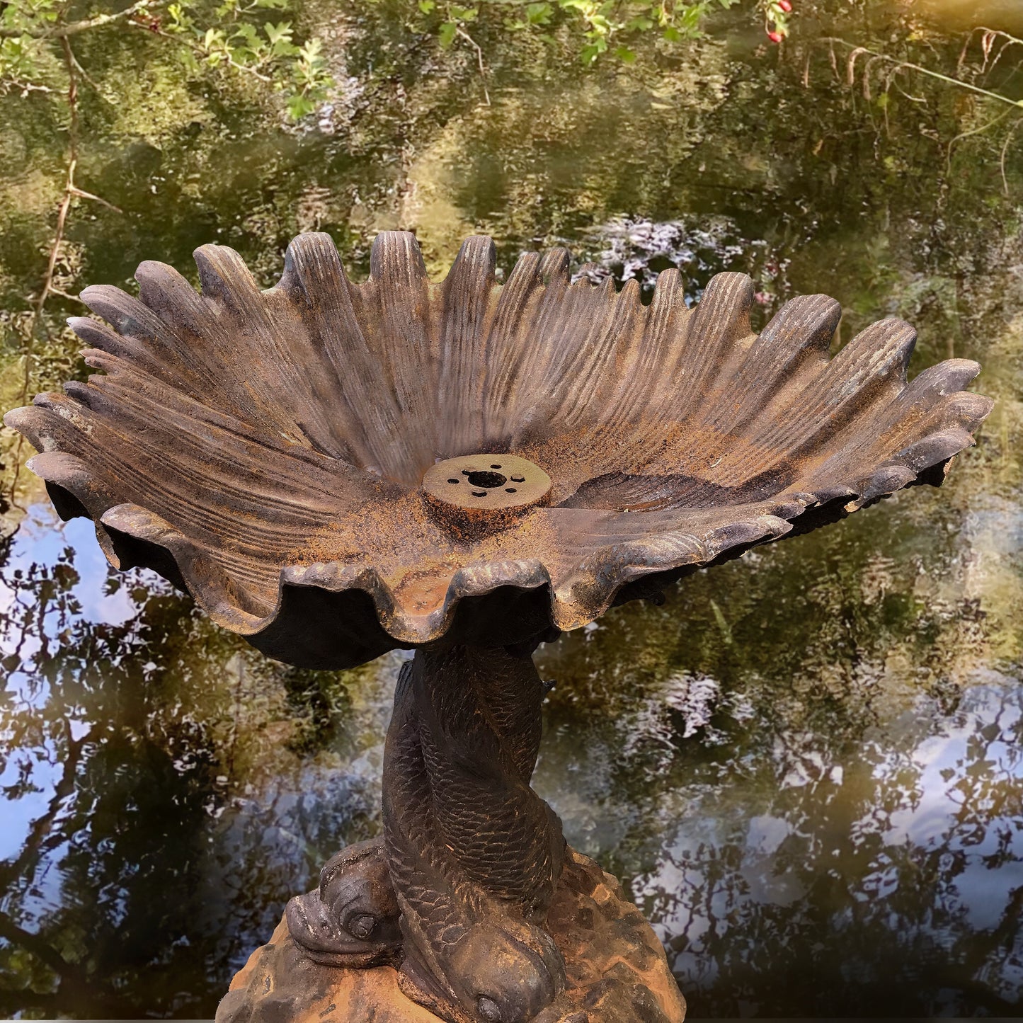 Scalloped Shell and Dolphin Fountain by Andrew Handyside c.1870