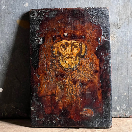 English 14th Century Medieval Panel Depicting Edward III