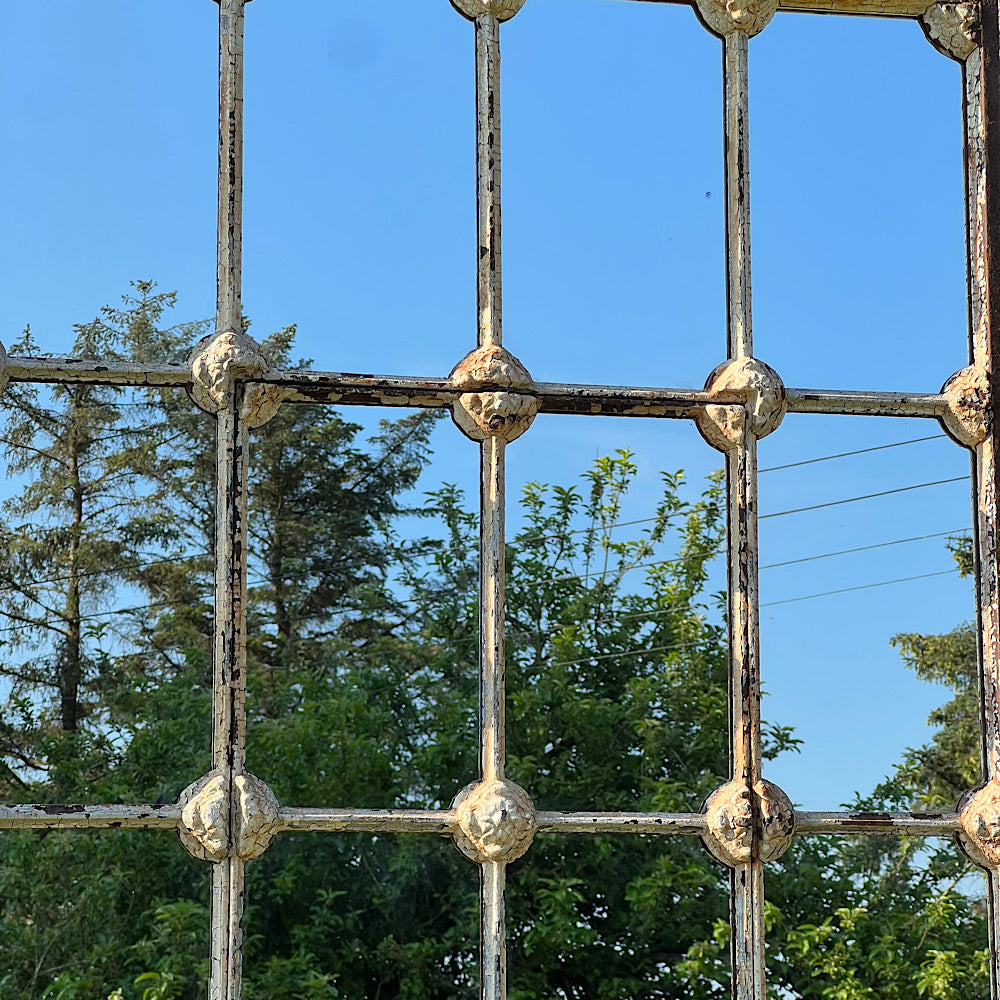 Cast Iron English Reclaimed Window Mirror c.1850