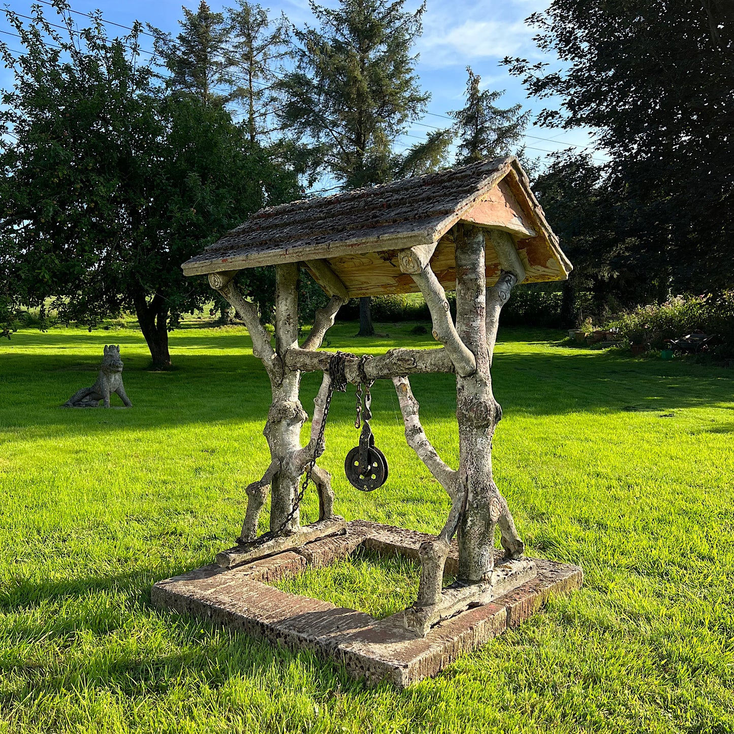 French Faux Bois Wishing Well Early 20th Century