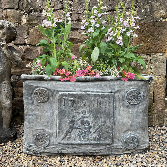 Rare Queen Anne Lead Cistern with Cherubs 1711