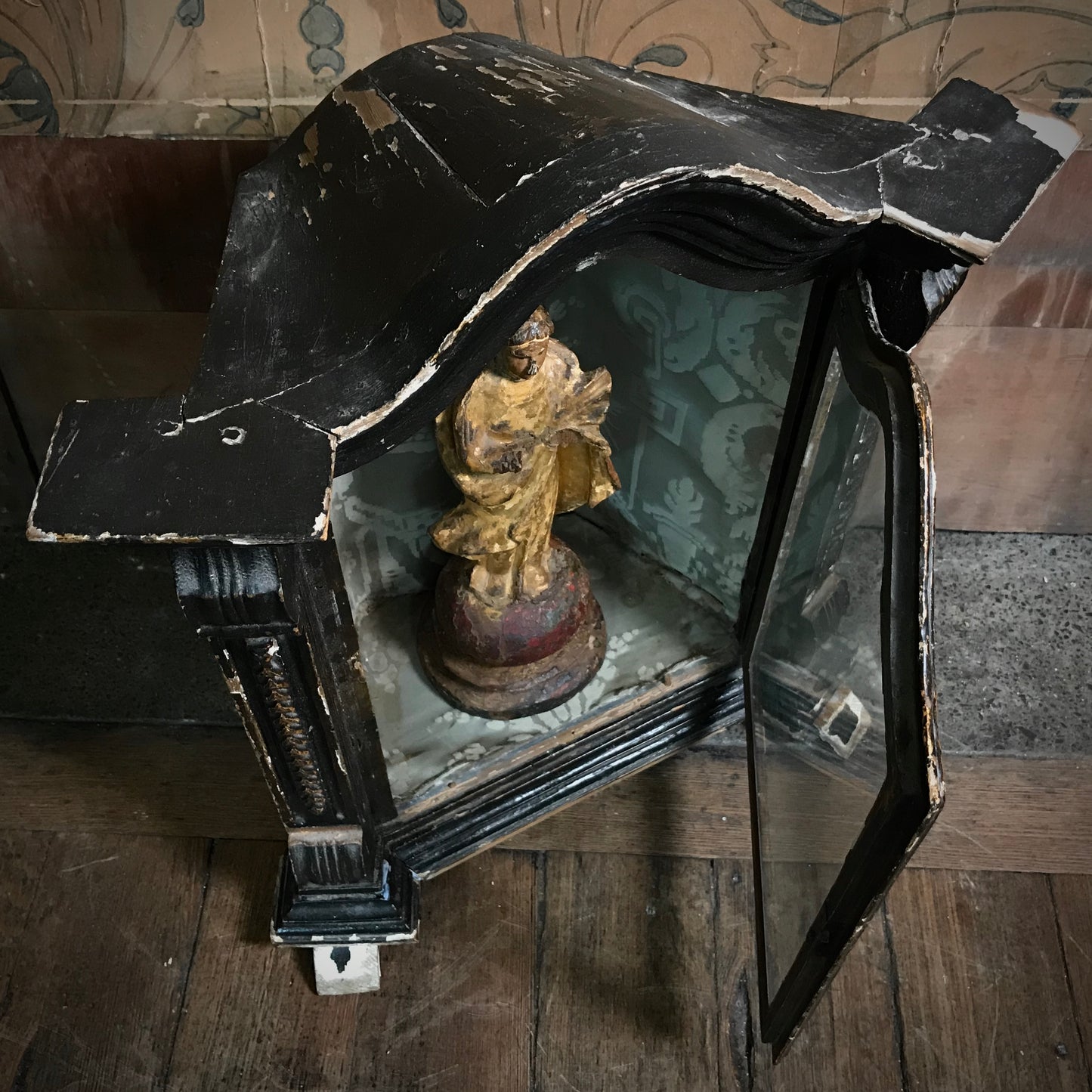 Italian Tabernacle c. 1750 with Early Virgin Mary Icon