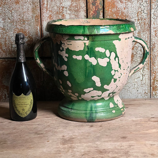 French Glazed Terracotta Castelnaudary Urn/Jardiniere c.1890