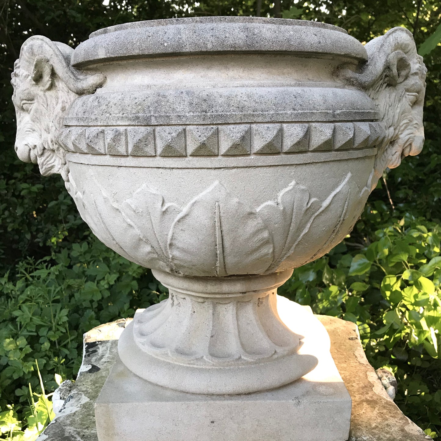 Pair of Rams Head Classical Urns