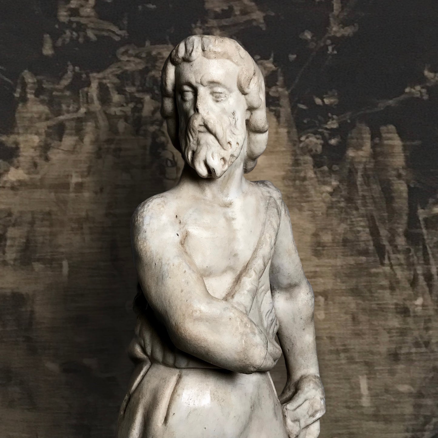 Late Renaissance/Early Baroque Florentine ‘Palio Race’ Marble Statue of John the Baptist (Dated 1612)