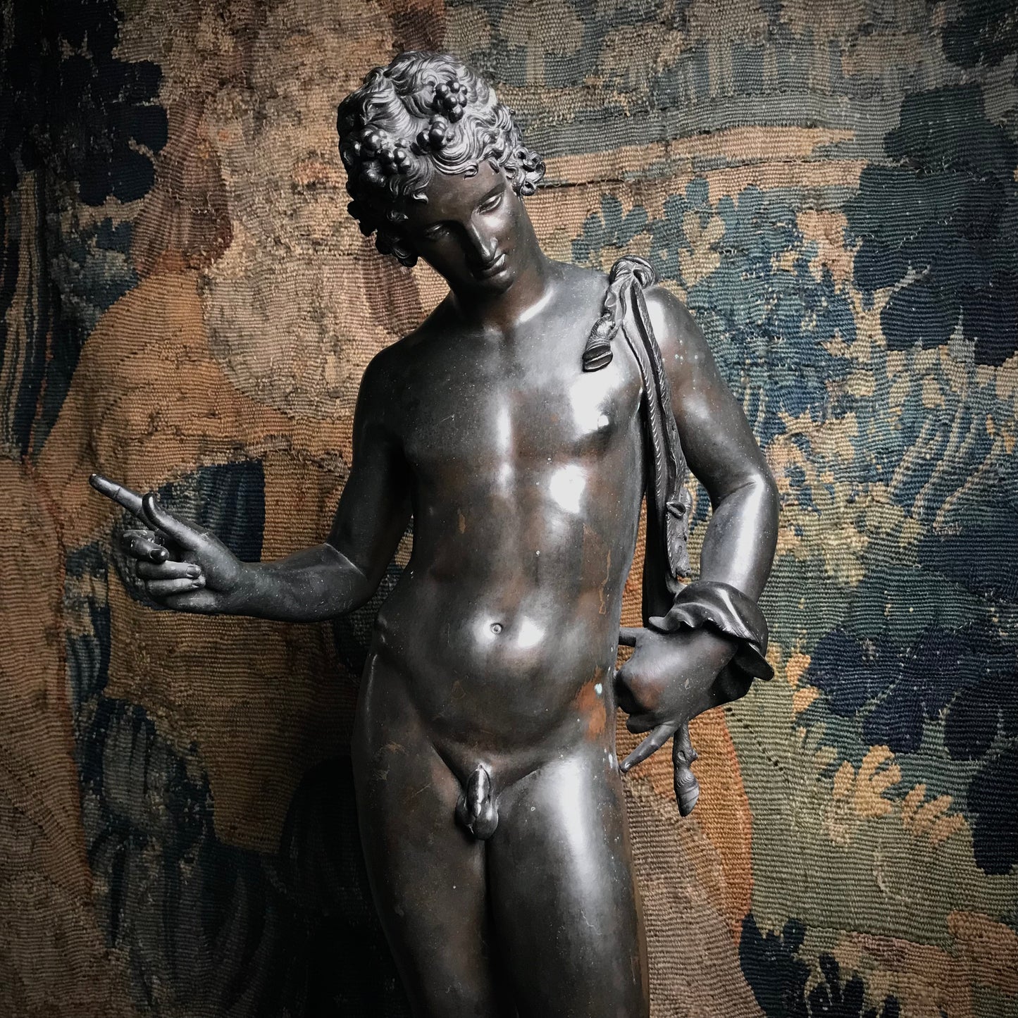 “Narcissus” Bronze by Sabatino de Angelis & Fils dated 1889