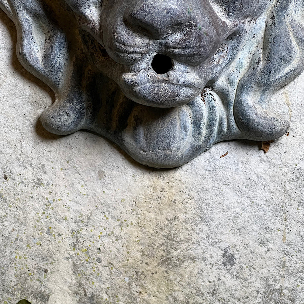 Large Stone Lion Wall Fountain c. 20th Century and Earlier
