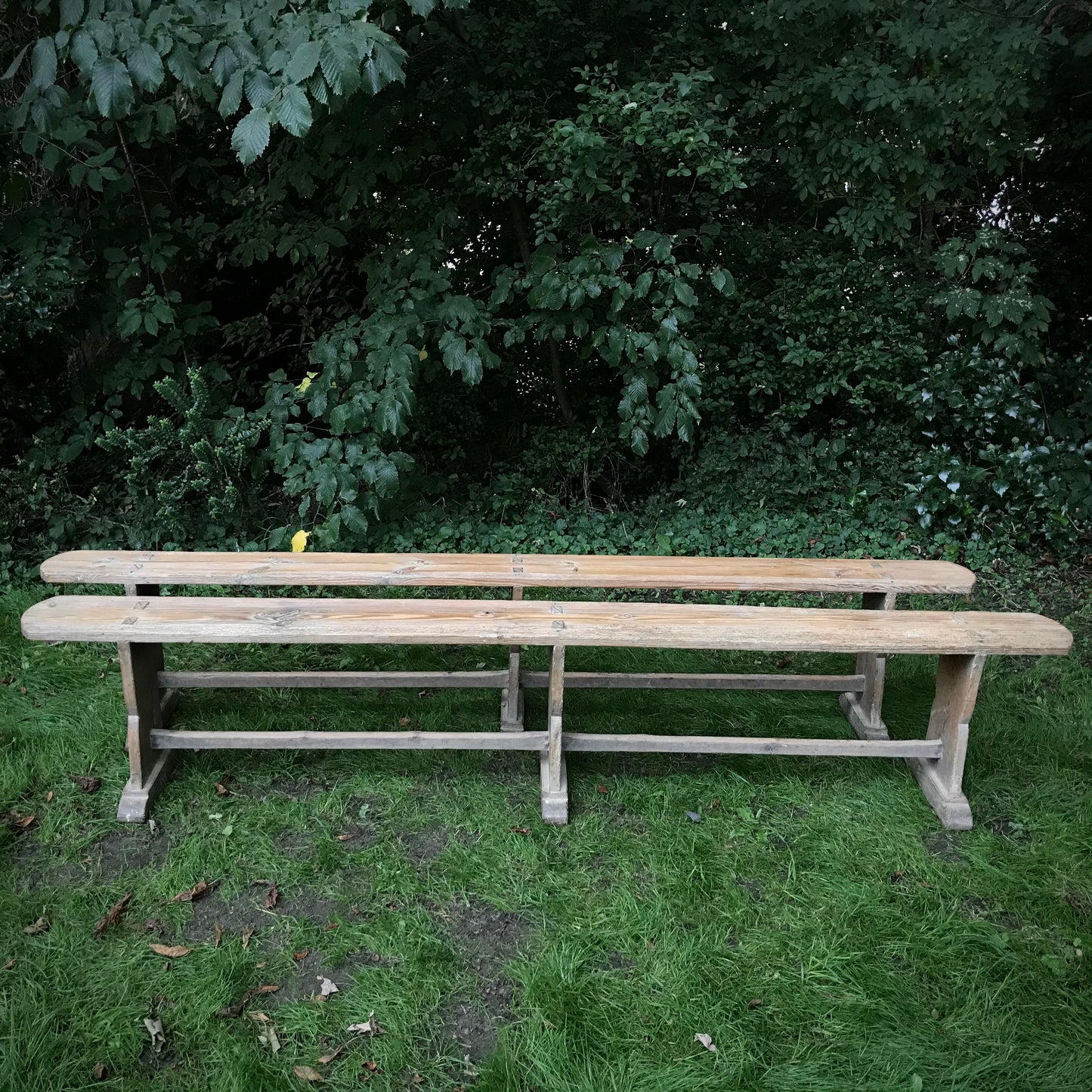Pair of Primitive French Oak Benches
