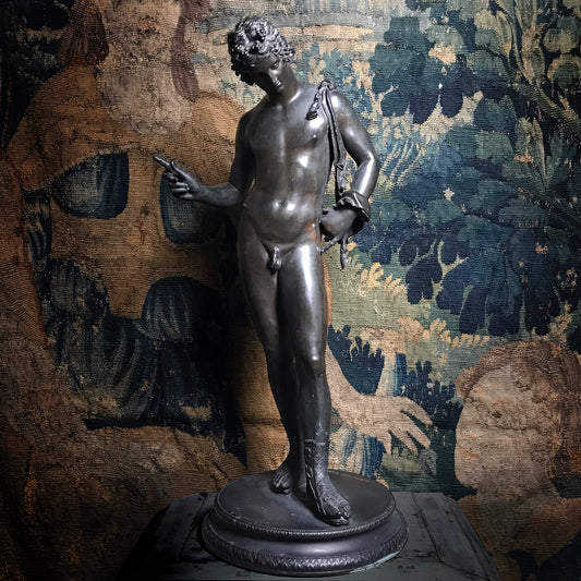 “Narcissus” Bronze by Sabatino de Angelis & Fils dated 1889