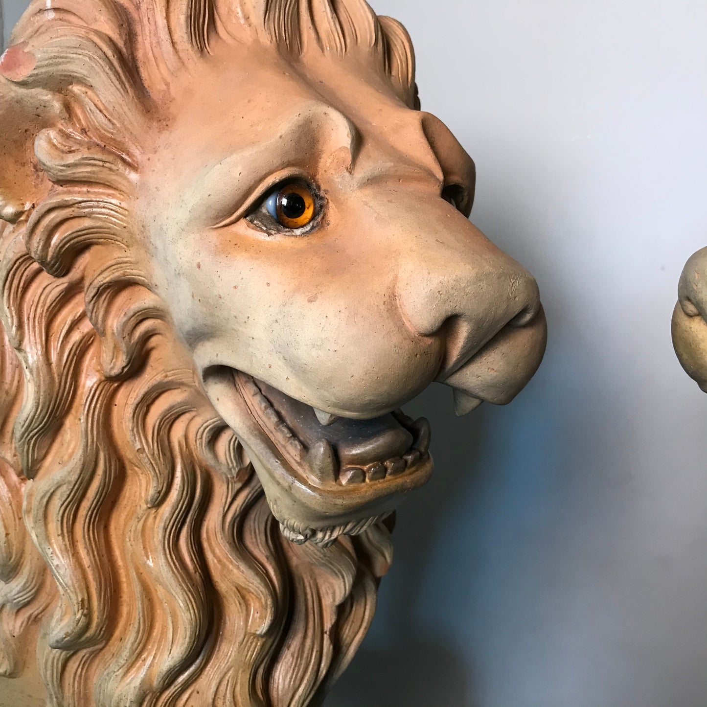 French Terracotta Lion Sculptures by Mandeville-Combeleran 1880-1905